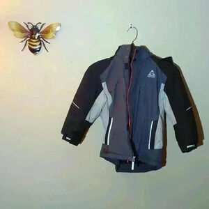 Gerry, winter snow jacket, boys XS, gray and white